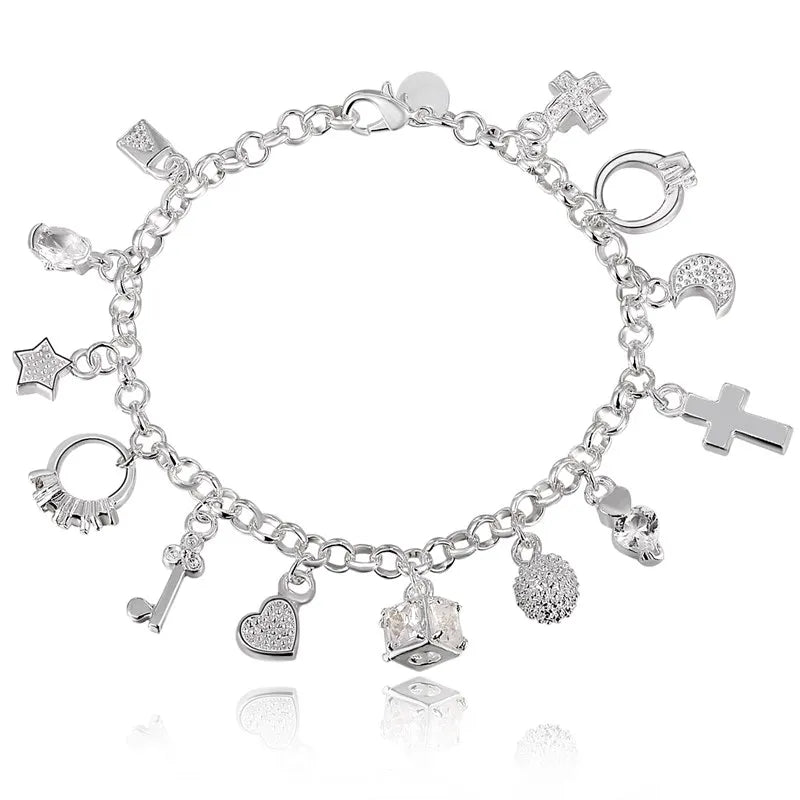 Pulseiras de prata esterlina 925 - 4 mm - com corda torcida