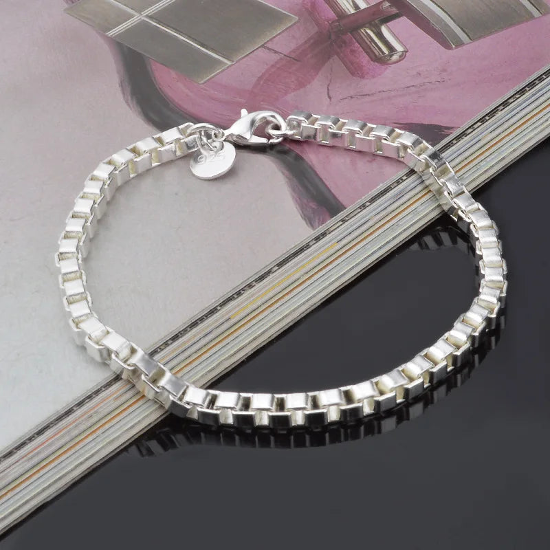 Pulseiras de prata esterlina 925 - 4 mm - com corda torcida