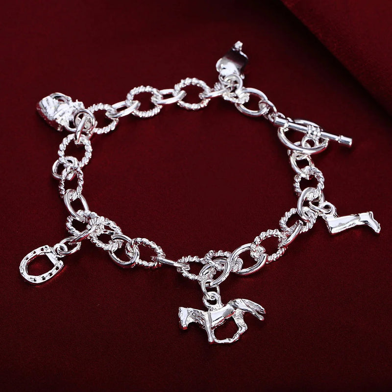 Pulseiras de prata esterlina 925 - 4 mm - com corda torcida