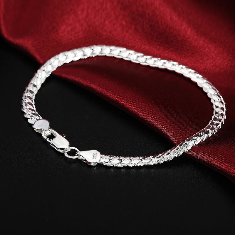 Pulseiras de prata esterlina 925 - 4 mm - com corda torcida