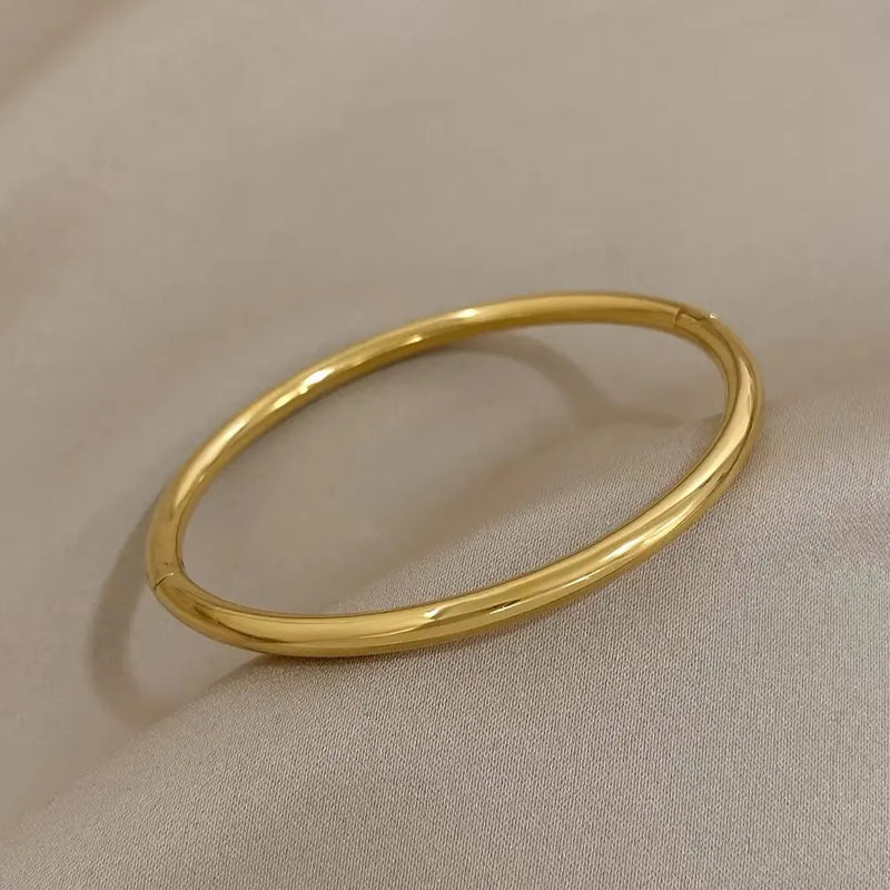 Pulseiras Bangles - banhadas a ouro ~ de aço inoxidável