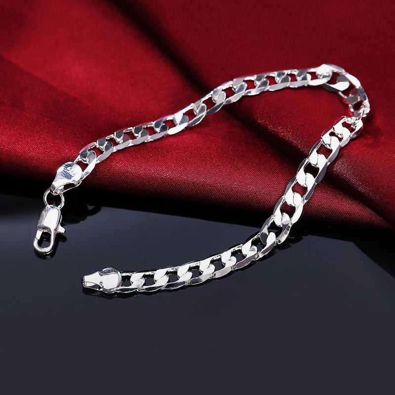 Pulseiras de prata esterlina 925 - 4 mm - com corda torcida