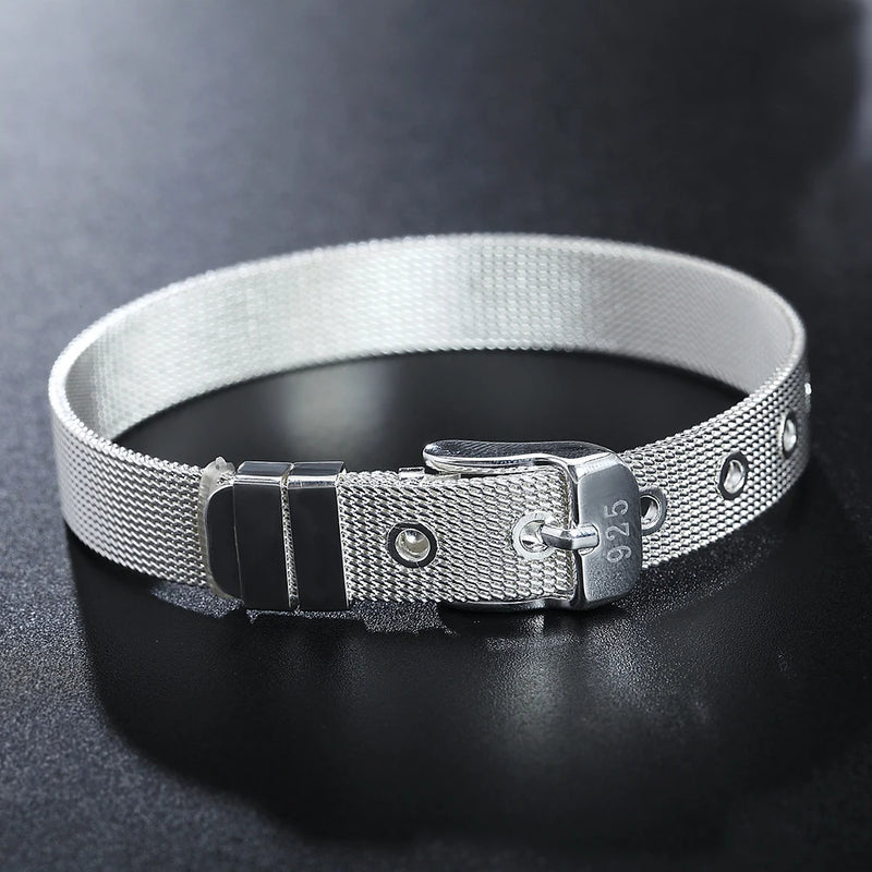 Pulseiras de prata esterlina 925 - 4 mm - com corda torcida