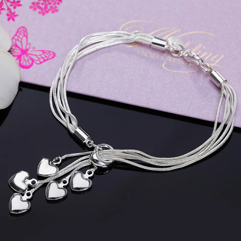 Pulseiras de prata esterlina 925 - 4 mm - com corda torcida