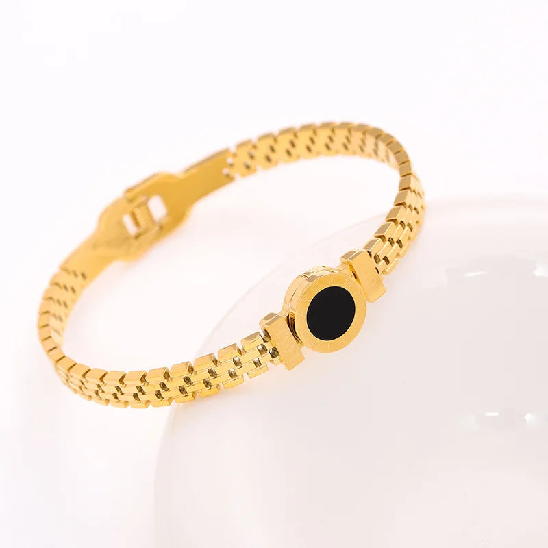 Pulseiras Bangles - banhadas a ouro ~ de aço inoxidável