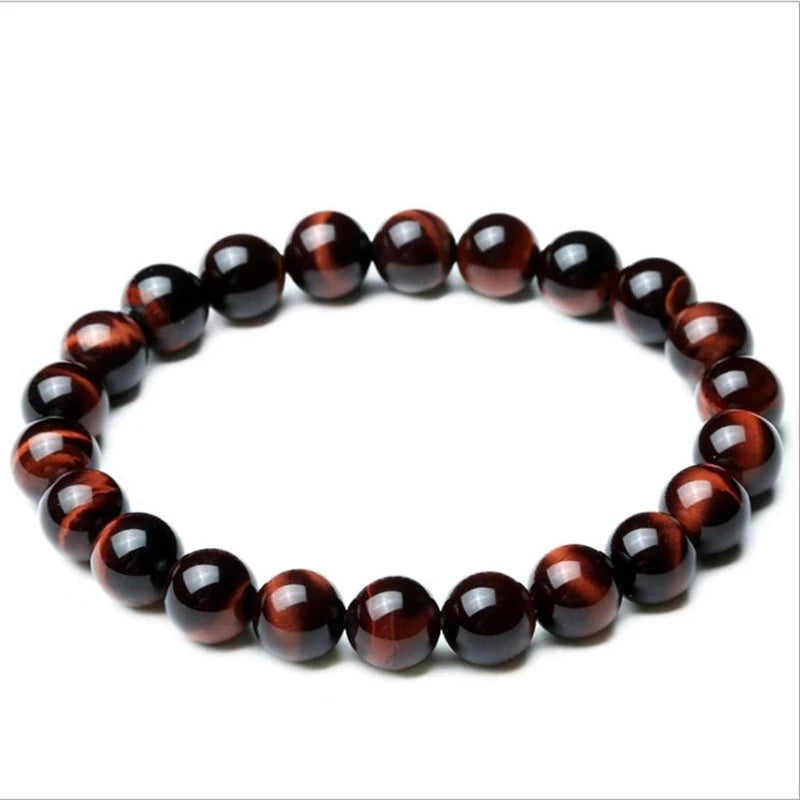 Pulseira de obsidiana ~ jóias olho de tigre/pedra vulcânica - pulseira de elasticidade