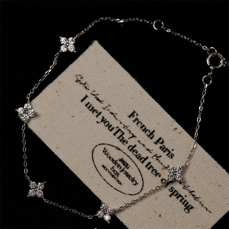 Pulseira LOSTSOUL com Flor de Cristal ~ de Aço Inoxidável