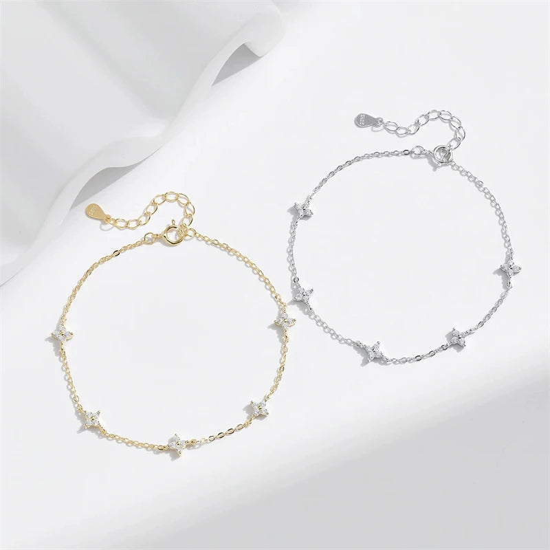 Pulseira LOSTSOUL com Flor de Cristal ~ de Aço Inoxidável