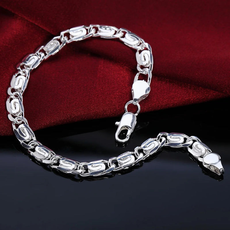 Pulseiras de prata esterlina 925 - 4 mm - com corda torcida