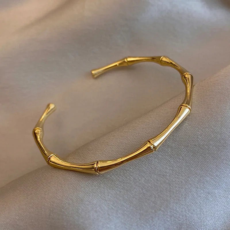 Pulseiras Bangles - banhadas a ouro ~ de aço inoxidável