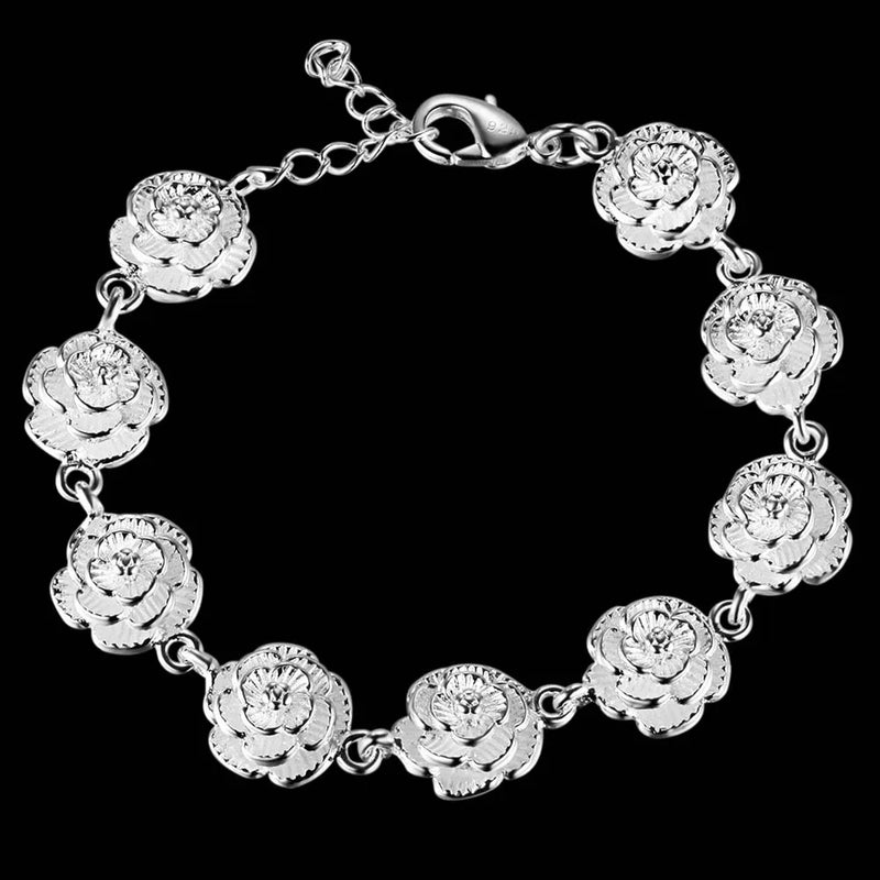 Pulseiras de prata esterlina 925 - 4 mm - com corda torcida